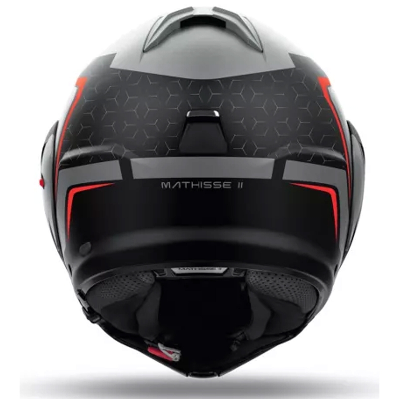 Cască de motocicletă Airoh Mathisse 2 Magnet flip-up gri-negru-roșu mat
