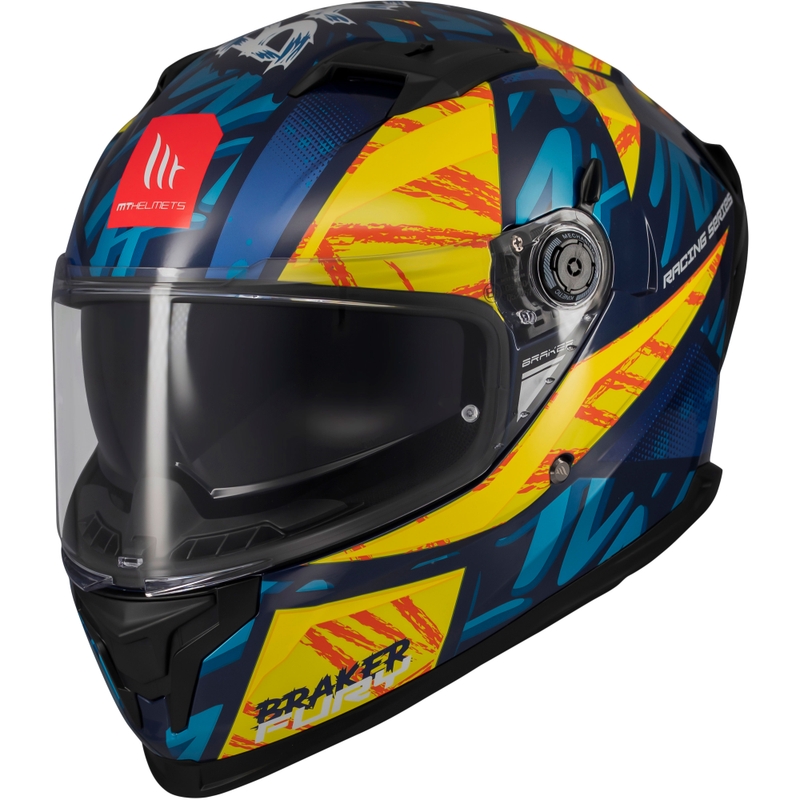 Casca moto integrala MT Braker SV Fury albastru-galben