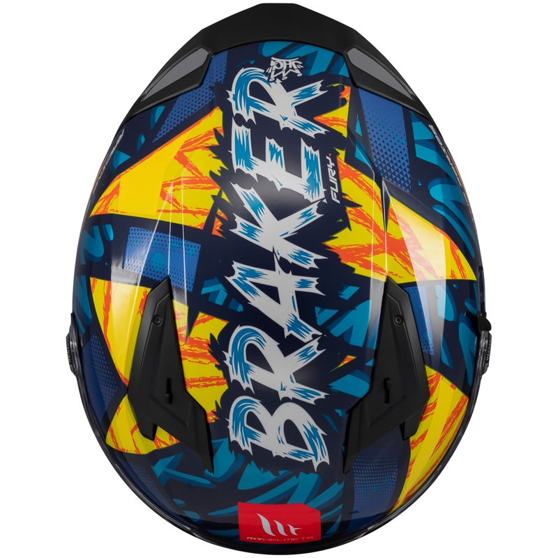 Casca moto integrala MT Braker SV Fury albastru-galben
