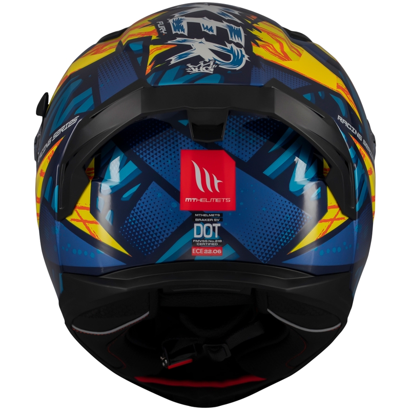 Casca moto integrala MT Braker SV Fury albastru-galben