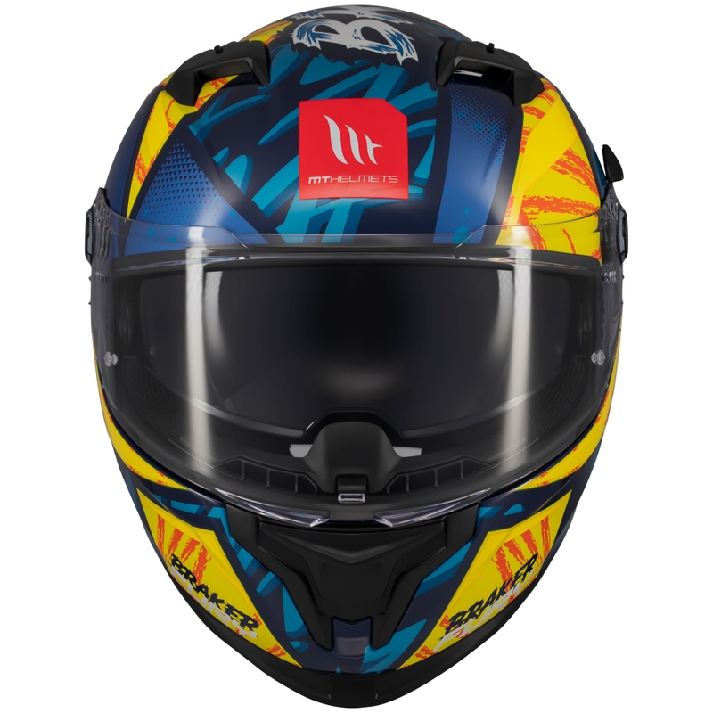 Casca moto integrala MT Braker SV Fury albastru-galben