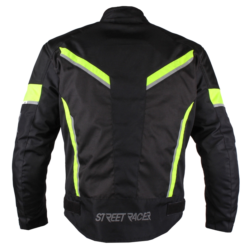 Geacă moto Street Racer Prestige negru-galben fluorescent lichidare