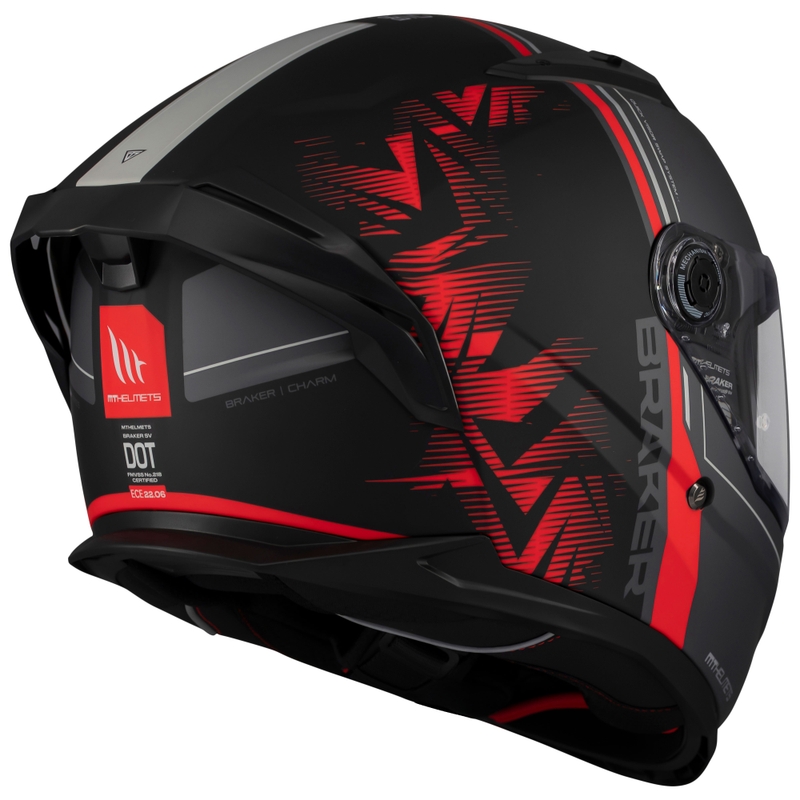Casca integrala pentru motocicleta MT Braker SV Charm negru-rosu mat