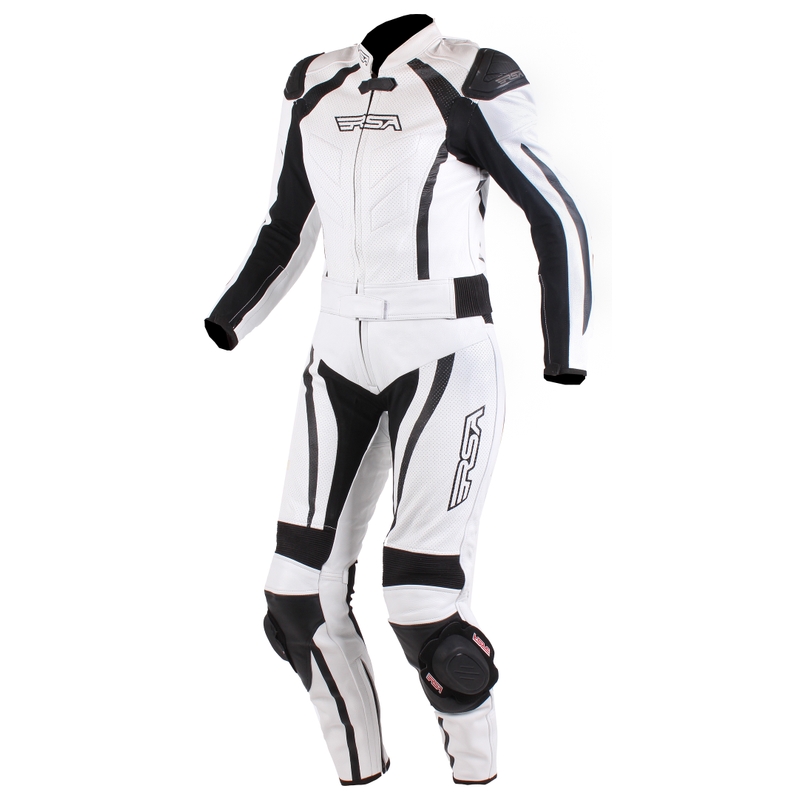 RSA Mettle pentru femei de motociclete RSA Mettle Salopete negru și alb lichidare