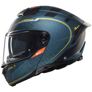 Cască de motocicletă flip-up MT Atom 2 SV Destiny verde-negru mat