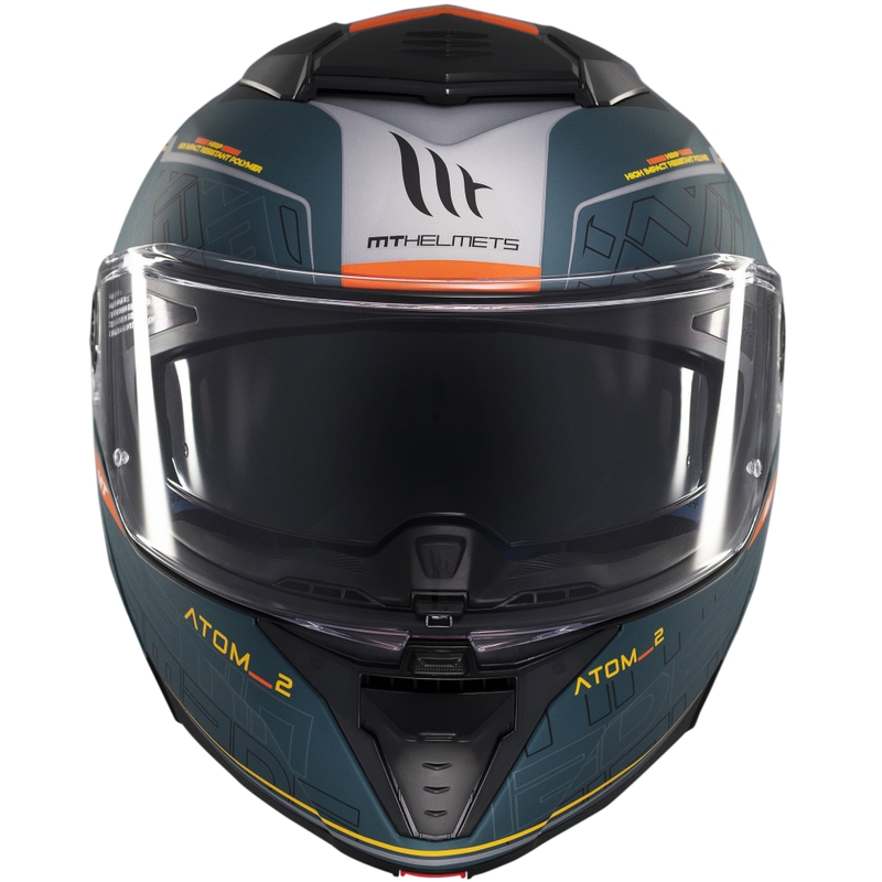 Cască de motocicletă flip-up MT Atom 2 SV Destiny verde-negru mat
