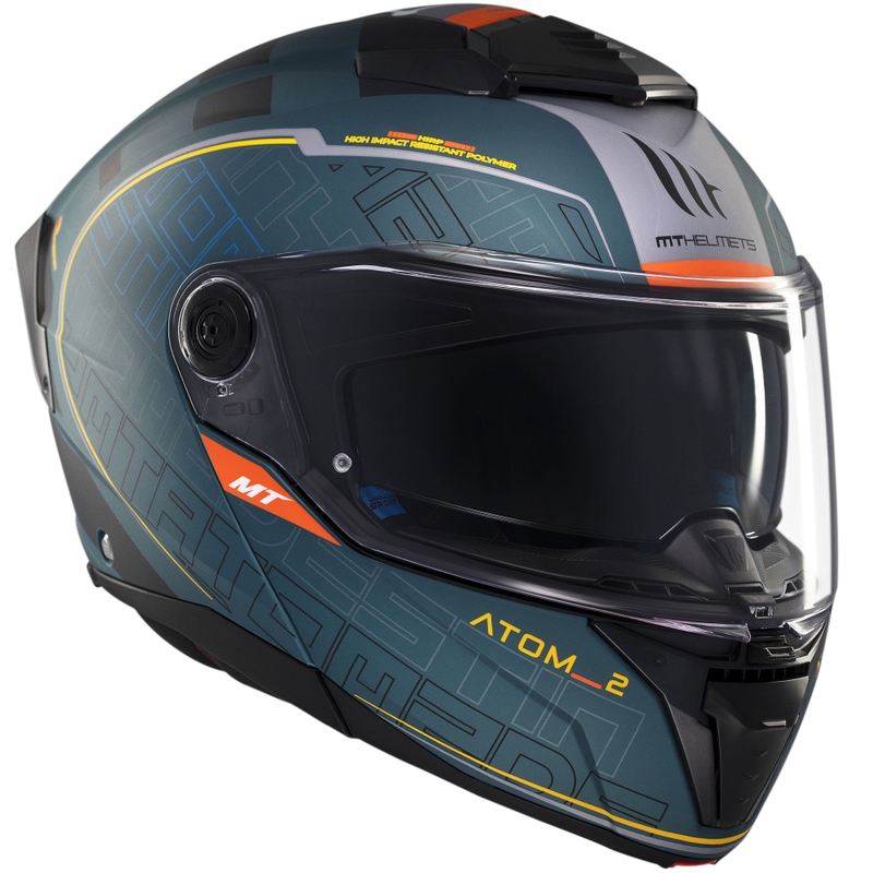 Cască de motocicletă flip-up MT Atom 2 SV Destiny verde-negru mat