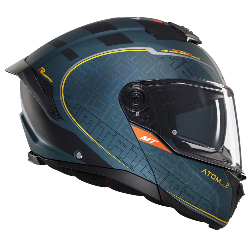 Cască de motocicletă flip-up MT Atom 2 SV Destiny verde-negru mat