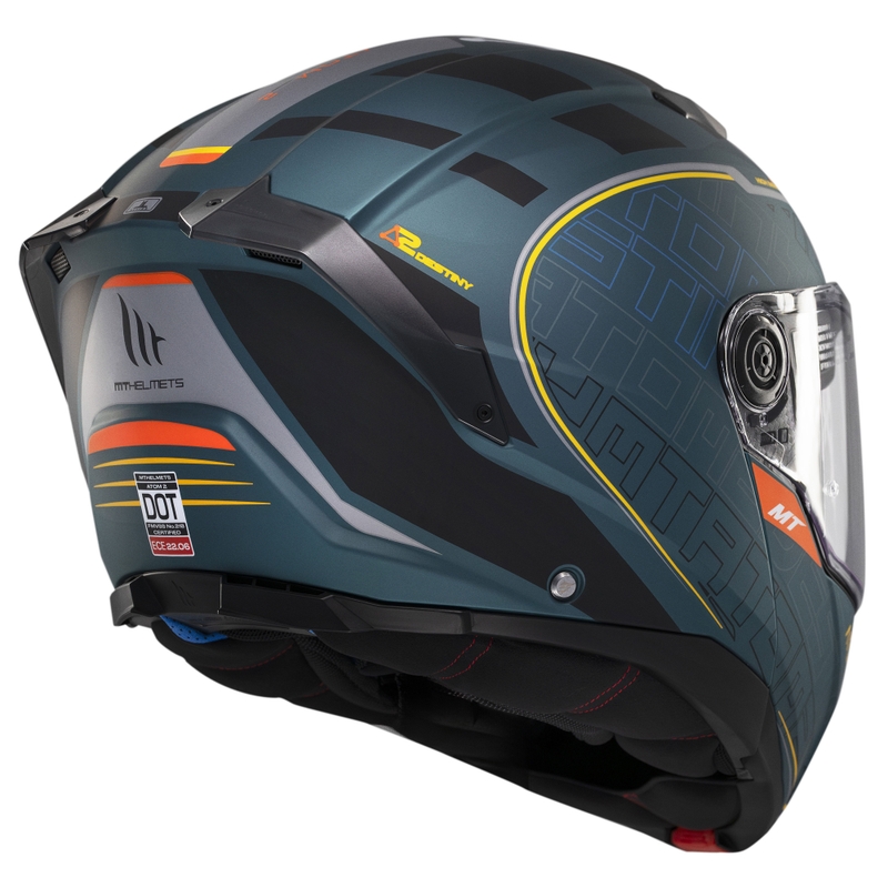 Cască de motocicletă flip-up MT Atom 2 SV Destiny verde-negru mat