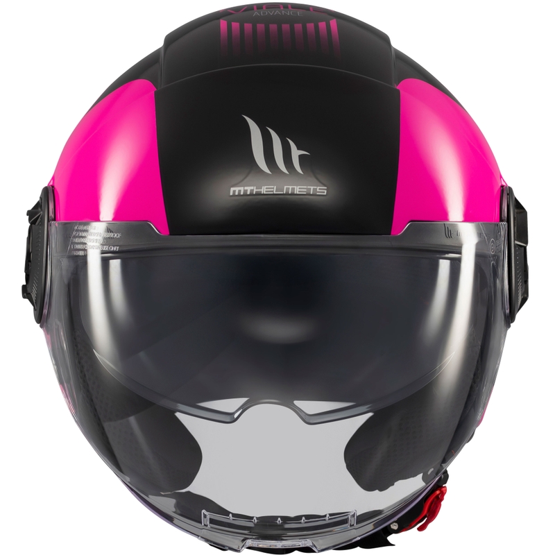 Casca de motociclete deschisa MT Viale SV S Advance negru-roz