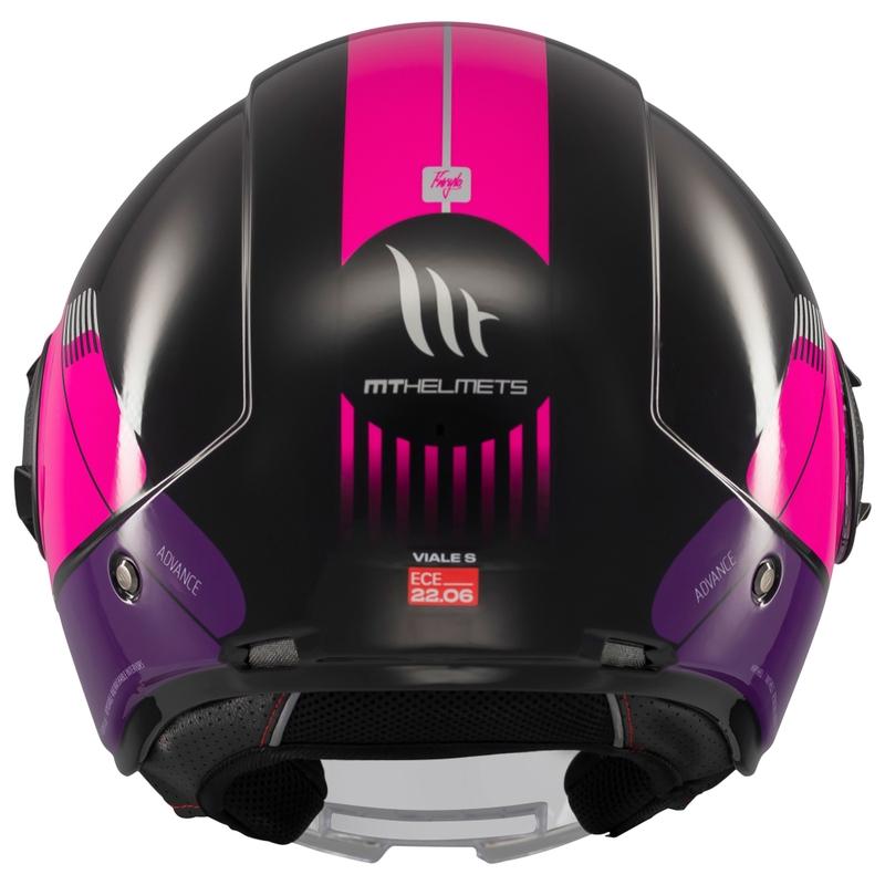 Casca de motociclete deschisa MT Viale SV S Advance negru-roz
