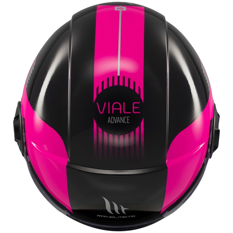 Casca de motociclete deschisa MT Viale SV S Advance negru-roz