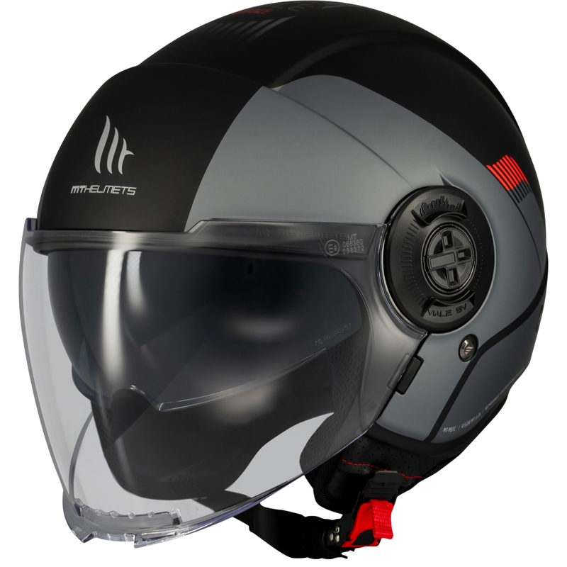 Casca de motociclete deschisa MT Viale SV S Advance negru-gri mat