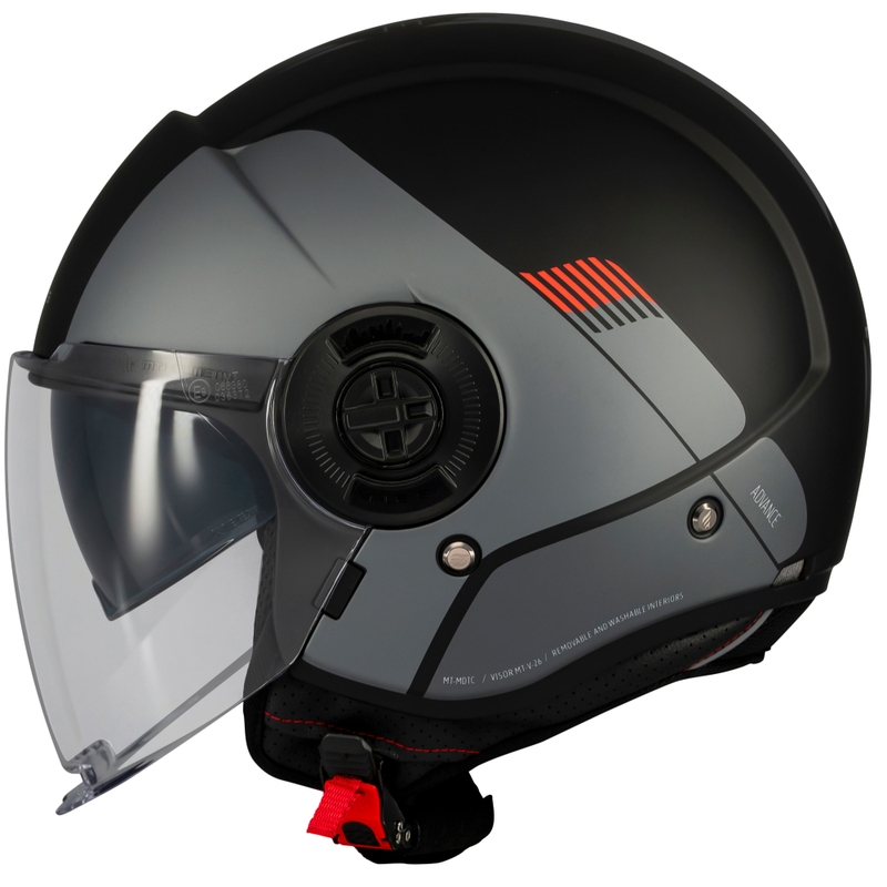 Casca de motociclete deschisa MT Viale SV S Advance negru-gri mat
