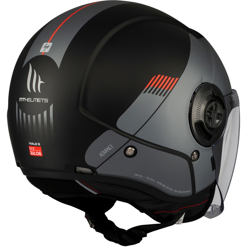 Casca de motociclete deschisa MT Viale SV S Advance negru-gri mat