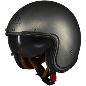 Casca de motociclete deschisa MT Le Mans 2 SV Scratched Chrome gri mat