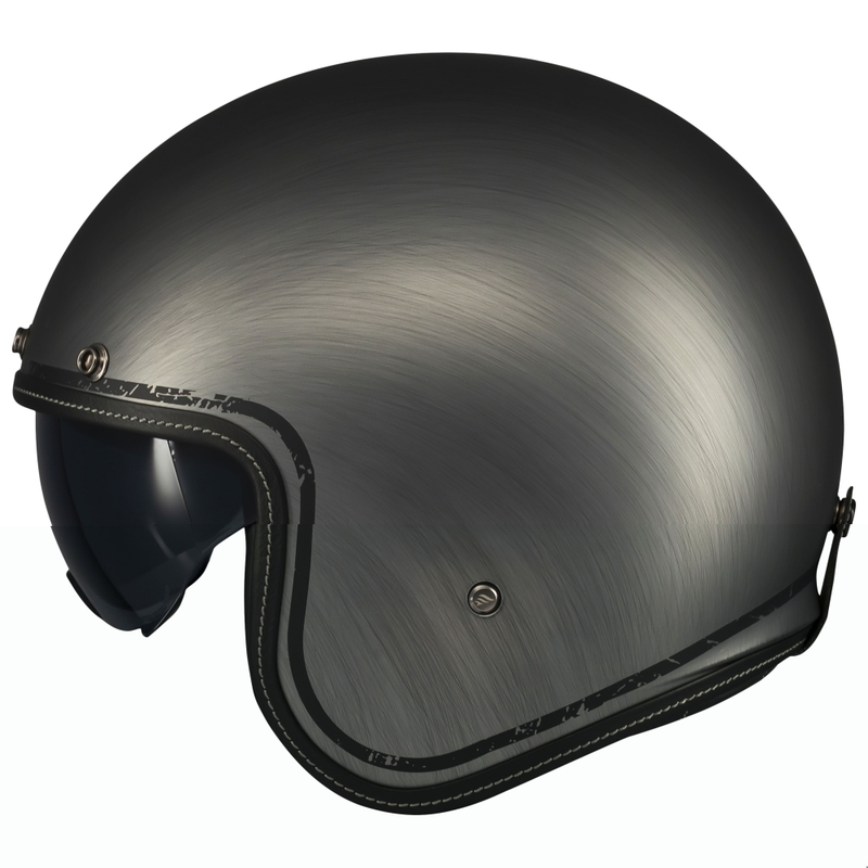 Casca de motociclete deschisa MT Le Mans 2 SV Scratched Chrome gri mat