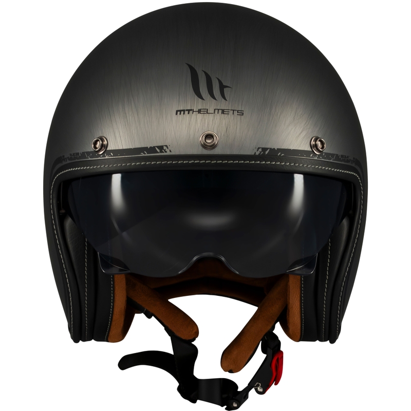 Casca de motociclete deschisa MT Le Mans 2 SV Scratched Chrome gri mat