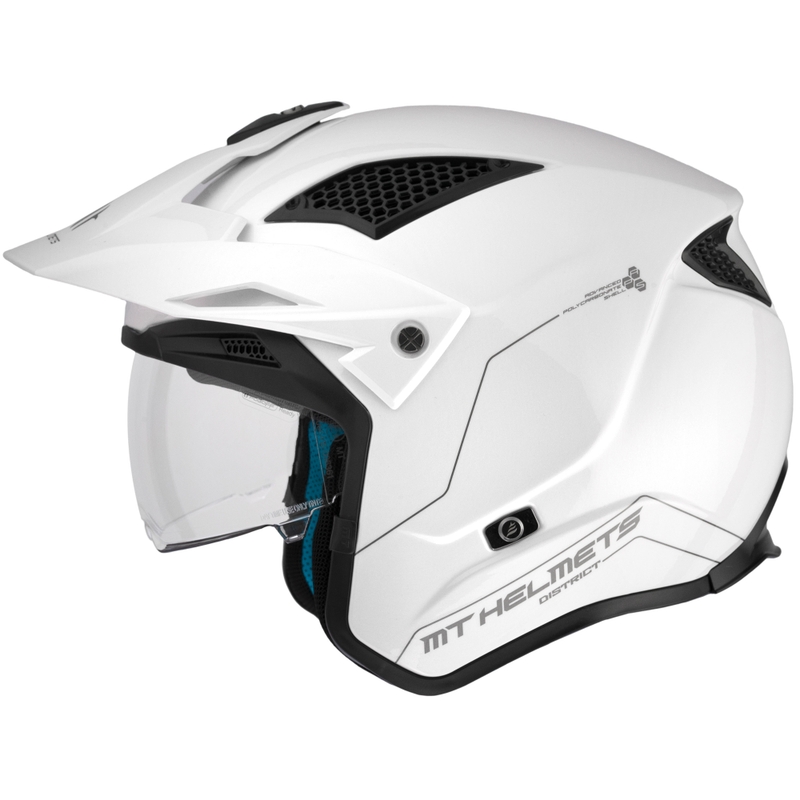 Cască moto de trial open face MT District SV Alb solid