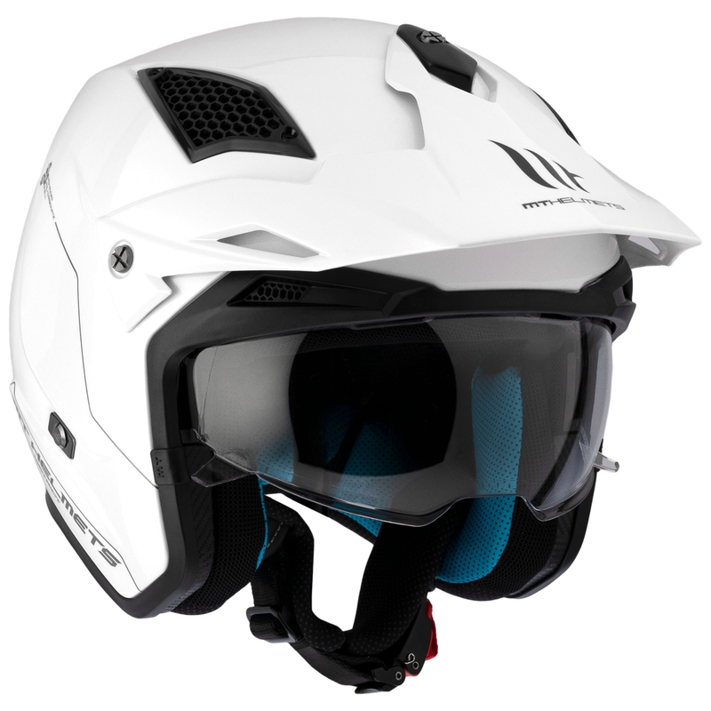 Cască moto de trial open face MT District SV Alb solid