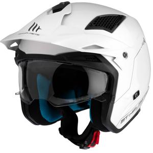 Cască moto de trial open face MT District SV Alb solid