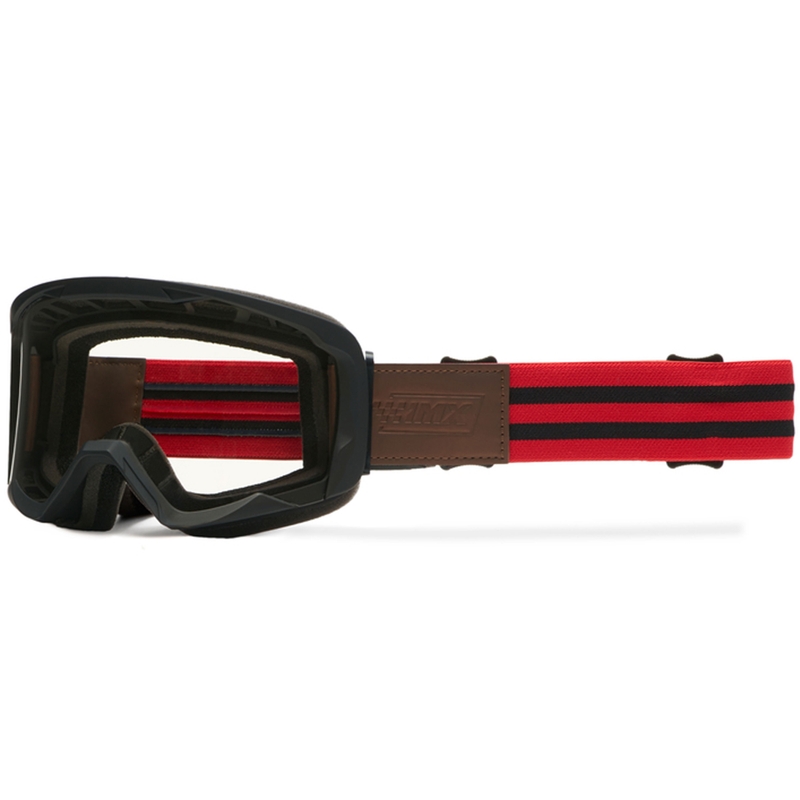 Ochelari de motocross iMX Endurance Rust negru-rosu cu plexiglas afumat