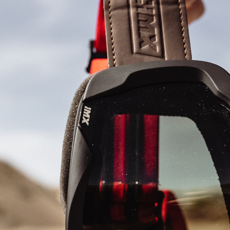 Ochelari de motocross iMX Endurance Rust negru-rosu cu plexiglas afumat