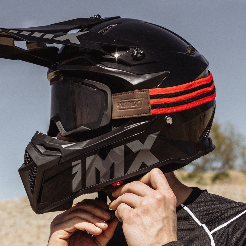 Ochelari de motocross iMX Endurance Rust negru-rosu cu plexiglas afumat