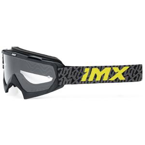 Ochelari de motocross iMX Mud negru-gri-galben fluo cu plexiglas transparent