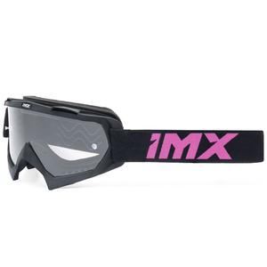 Ochelari de motocross iMX Mud negru-roz cu plexiglas transparent