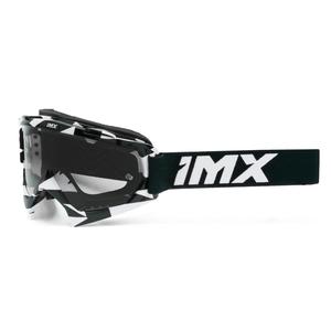 Ochelari de motocross iMX Mud alb-negru cu plexiglas transparent