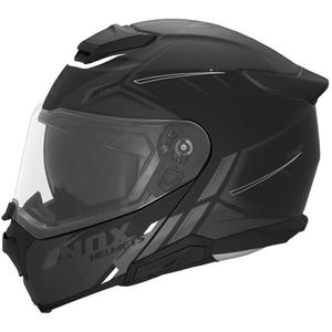 Cască de motocicletă rabatabilă NOX N967 Synchro alb-negru mat