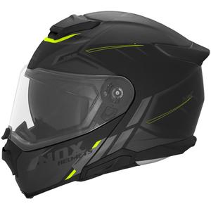 Casca de motocicleta rabatabila NOX N967 Synchro negru mat-galben fluo