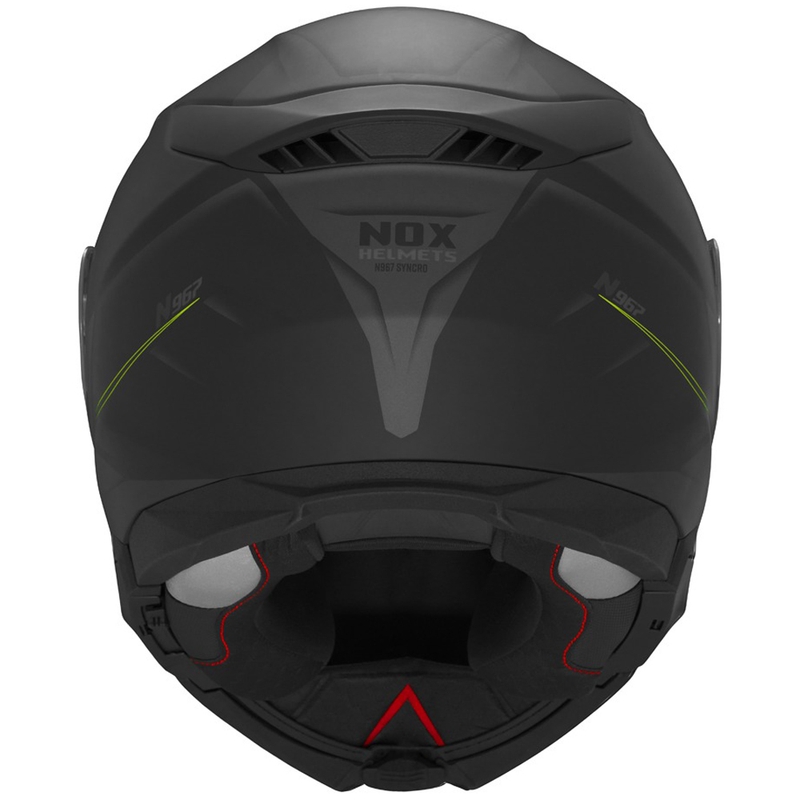 Cască de motocicletă pliabilă NOX N967 Synchro negru mat-galben fluo