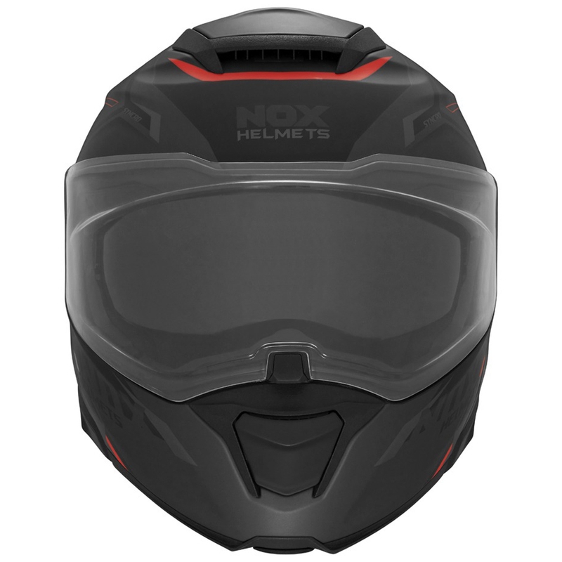 Cască de motocicletă pliabilă NOX N967 Synchro negru mat-roșu