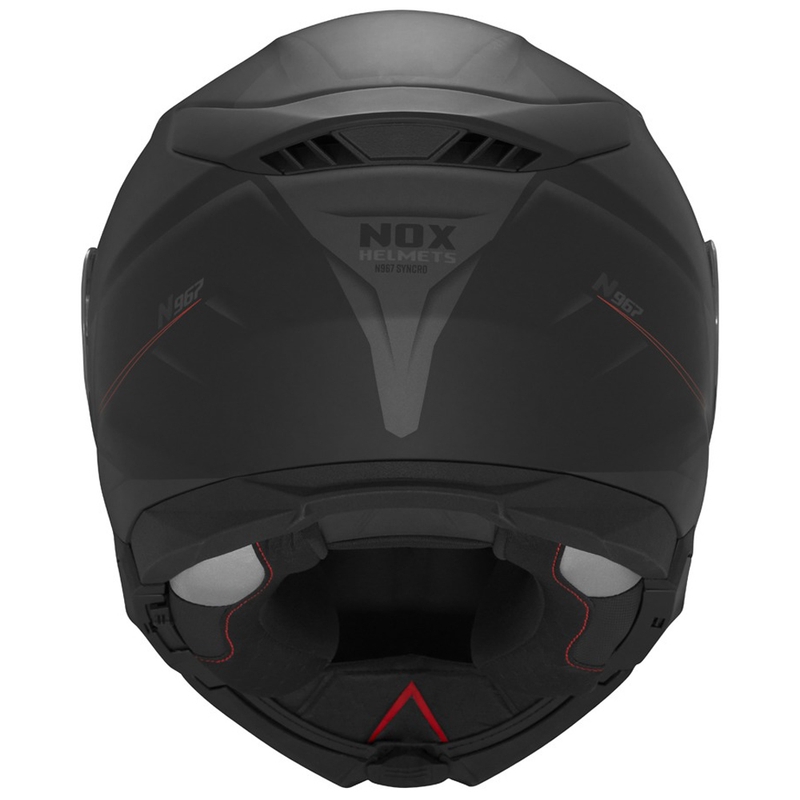 Cască de motocicletă pliabilă NOX N967 Synchro negru mat-roșu