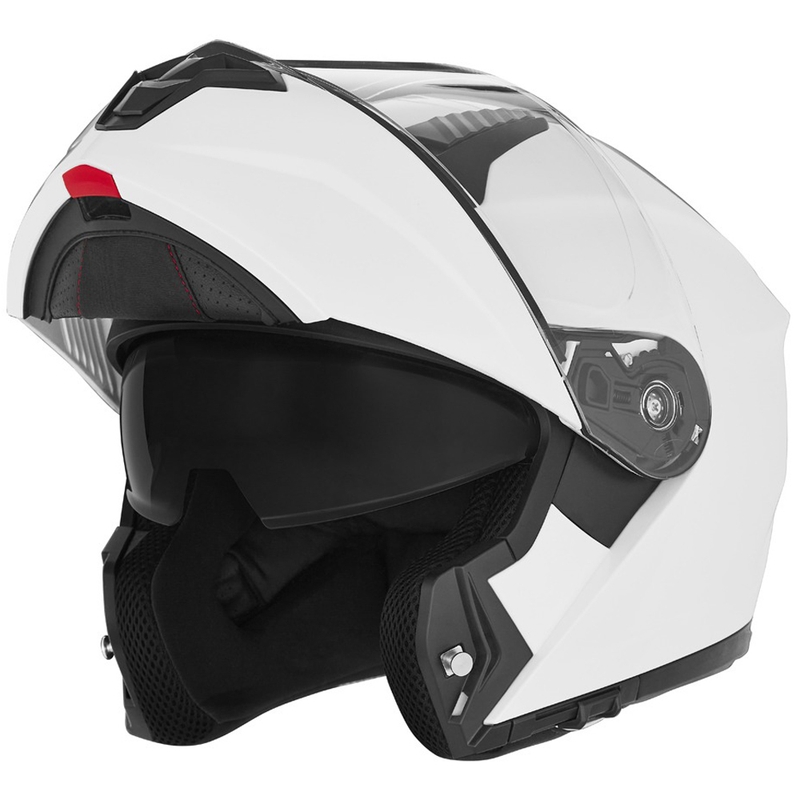 Casca de motocicleta rabatabila NOX N968 alb perlat