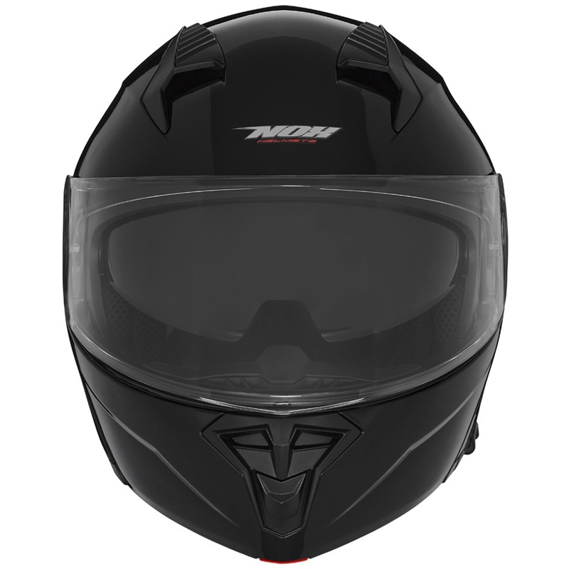 Casca de motocicleta rabatabila NOX N968 negru lucios