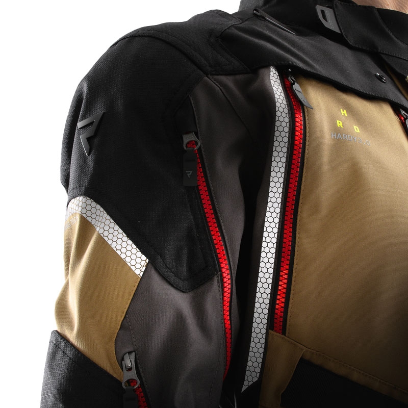Geaca moto Rebelhorn Hardy 3.0 bej-gri-rosu