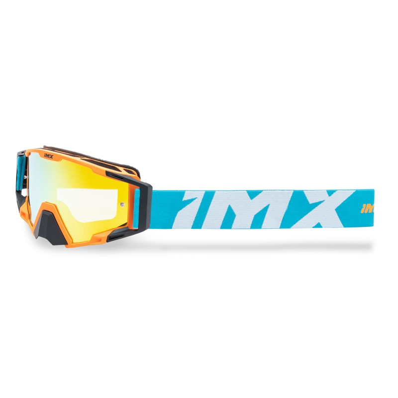 Ochelari de motocross iMX Sand portocaliu-albastru-alb cu plexiglas iridiu