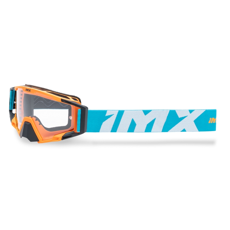 Ochelari de motocross iMX Sand portocaliu-albastru-alb cu plexiglas iridiu