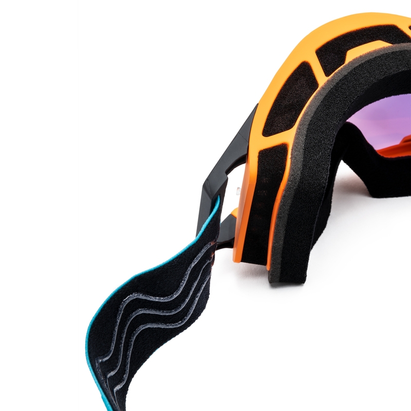 Ochelari de motocross iMX Sand portocaliu-albastru-alb cu plexiglas iridiu