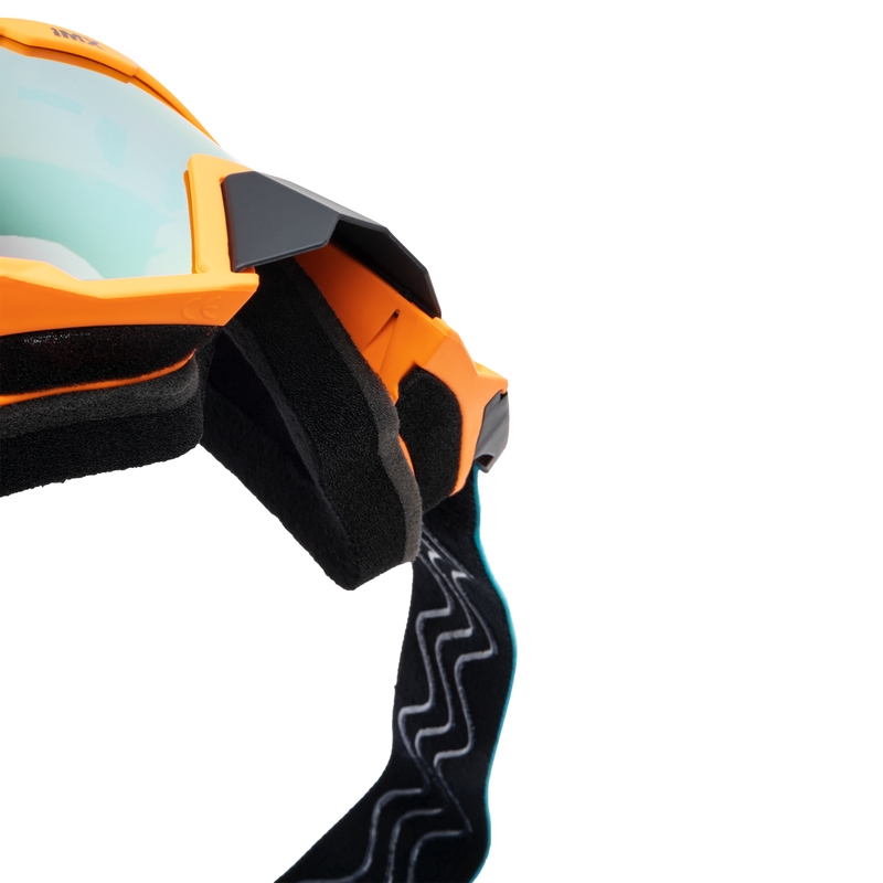 Ochelari de motocross iMX Sand portocaliu-albastru-alb cu plexiglas iridiu