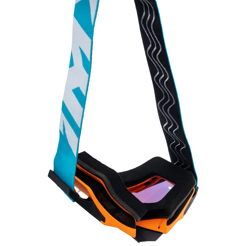 Ochelari de motocross iMX Sand portocaliu-albastru-alb cu plexiglas iridiu