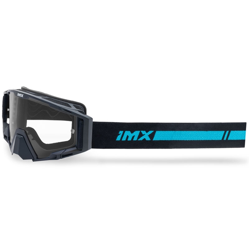 Ochelari de motocross iMX Sand negru-albastru cu plexiglas iridiu albastru