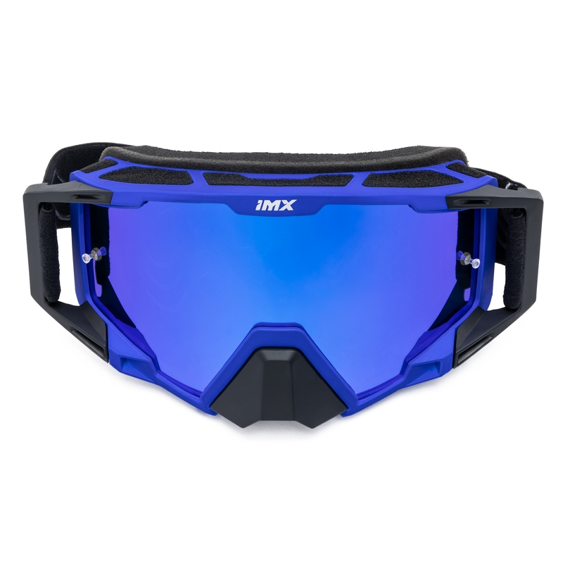 Ochelari de motocross iMX Sand negru-albastru cu plexiglas iridiu