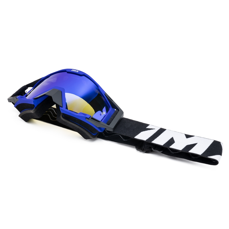Ochelari de motocross iMX Sand negru-albastru cu plexiglas iridiu