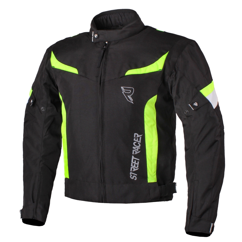 Geacă moto Street Racer Cyklon negru-galben fluorescent - calitate II