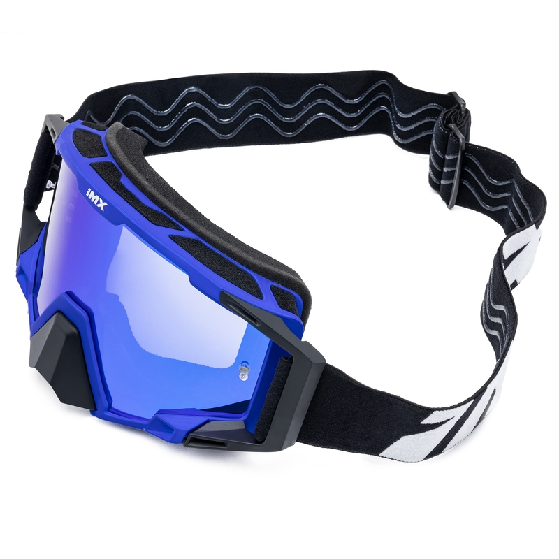 Ochelari de motocross iMX Sand negru-albastru cu plexiglas iridiu