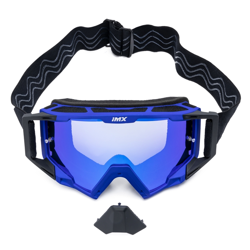 Ochelari de motocross iMX Sand negru-albastru cu plexiglas iridiu